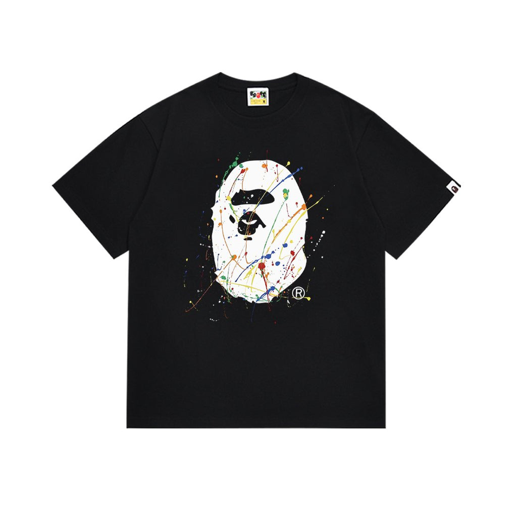 BAPE Paint-Splatter Ape Face Graphic T-Shirt ¡ª front