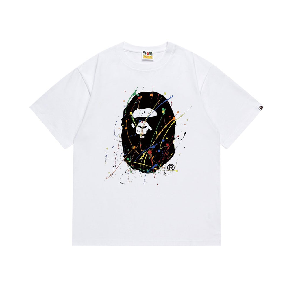 BAPE Paint-Splatter Ape Face Graphic T-Shirt ¡ª front