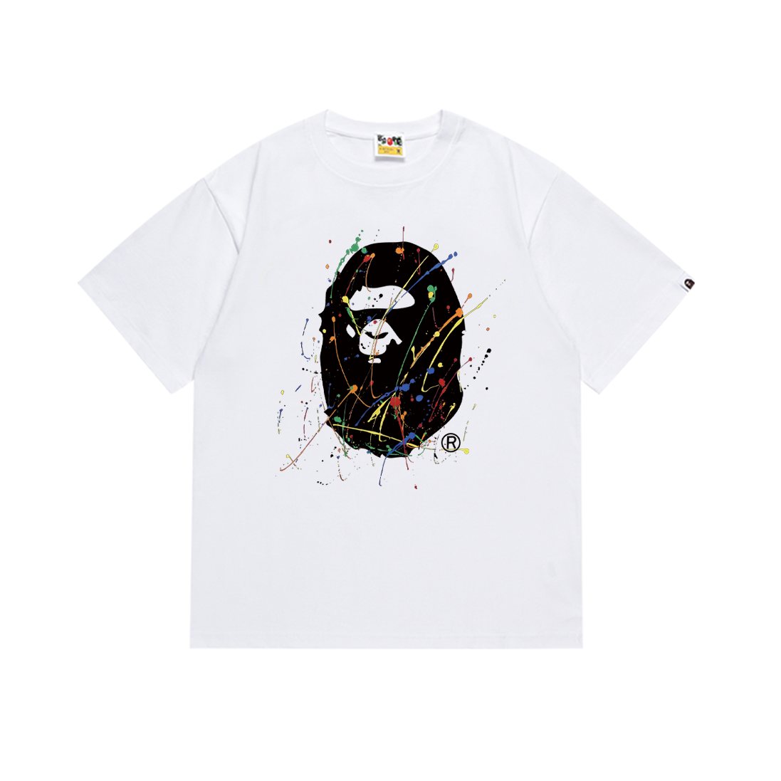 BAPE Paint-Splatter Ape Face Graphic T-Shirt ¡ª front