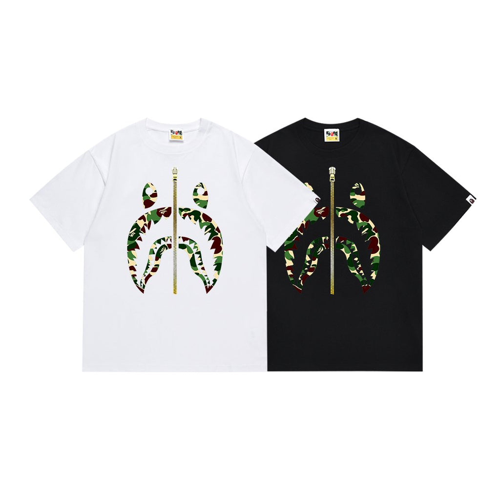 BAPE Green Camo Shark Zip Graphic T-Shirt ¡ª comparison