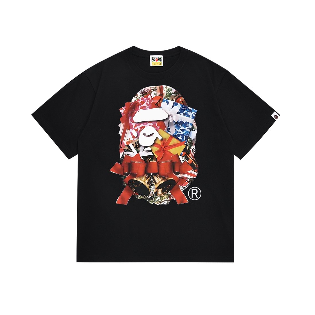 BAPE Merry Christmas Ape Head Graphic T-Shirt ¡ª front