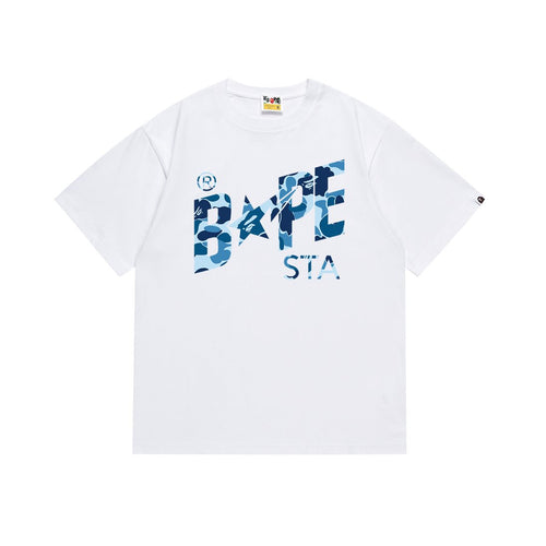 BAPE Blue Camo Star Graphic T-Shirt ¡ª front