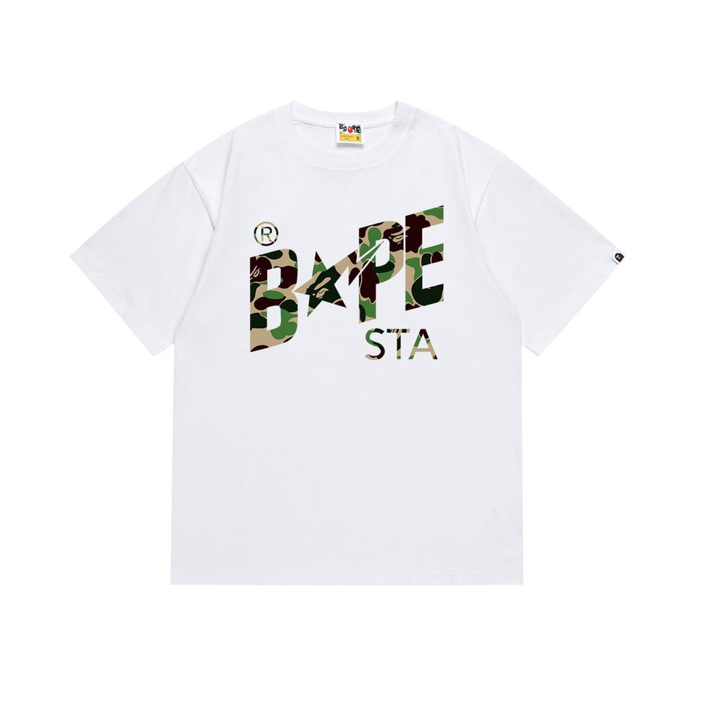 BAPE Green Camo Star Graphic T-Shirt ¡ª front
