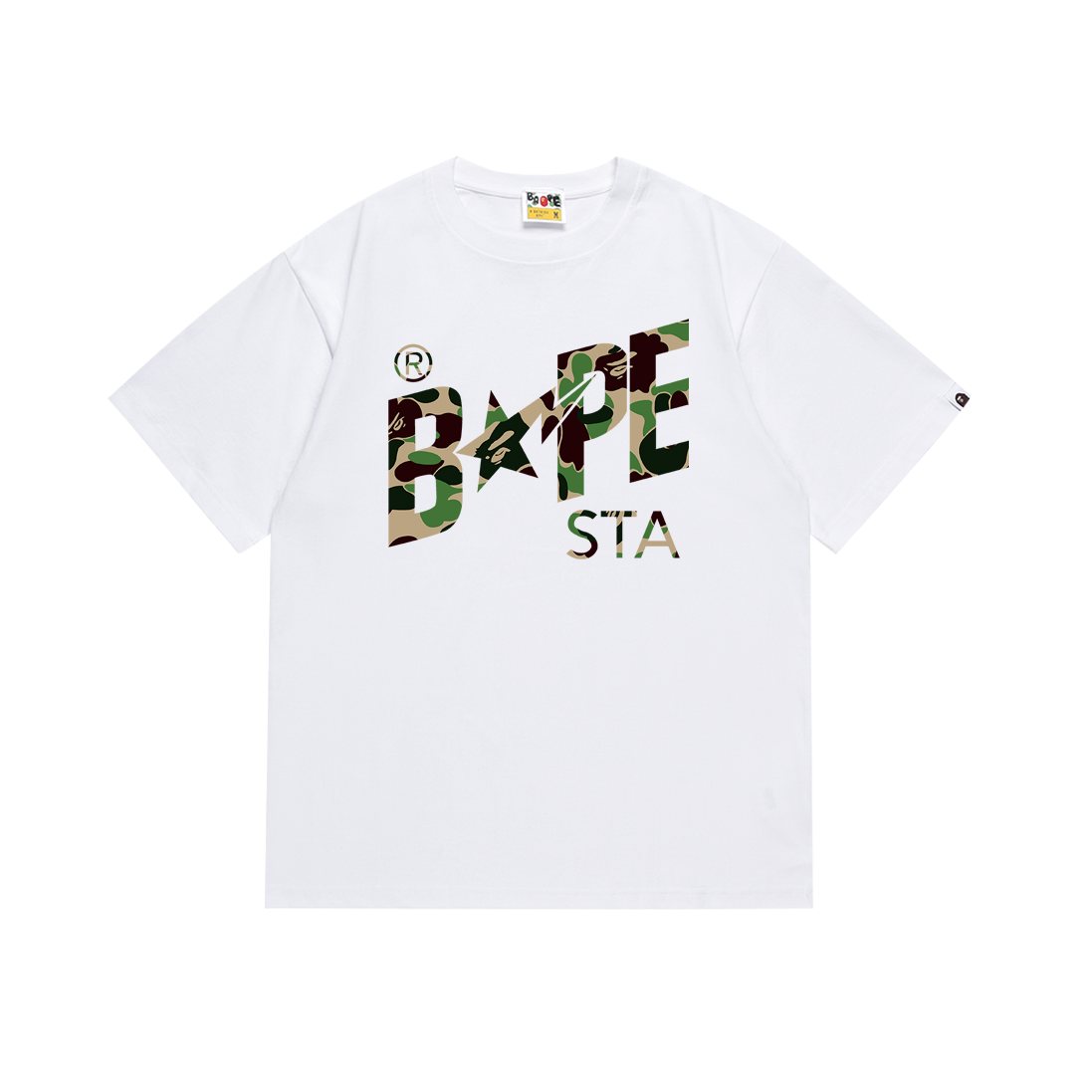 BAPE Green Camo Star Graphic T-Shirt ¡ª front