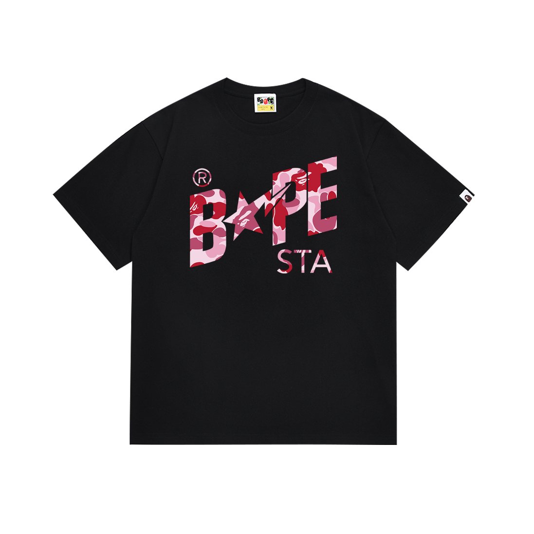 BAPE Pink/Red Camo Star Graphic T-Shirt ¡ª front