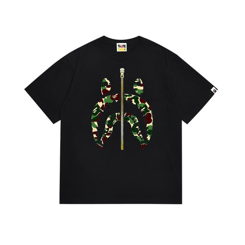 BAPE Blue Camo Head Graphic T-Shirt ¡ª front