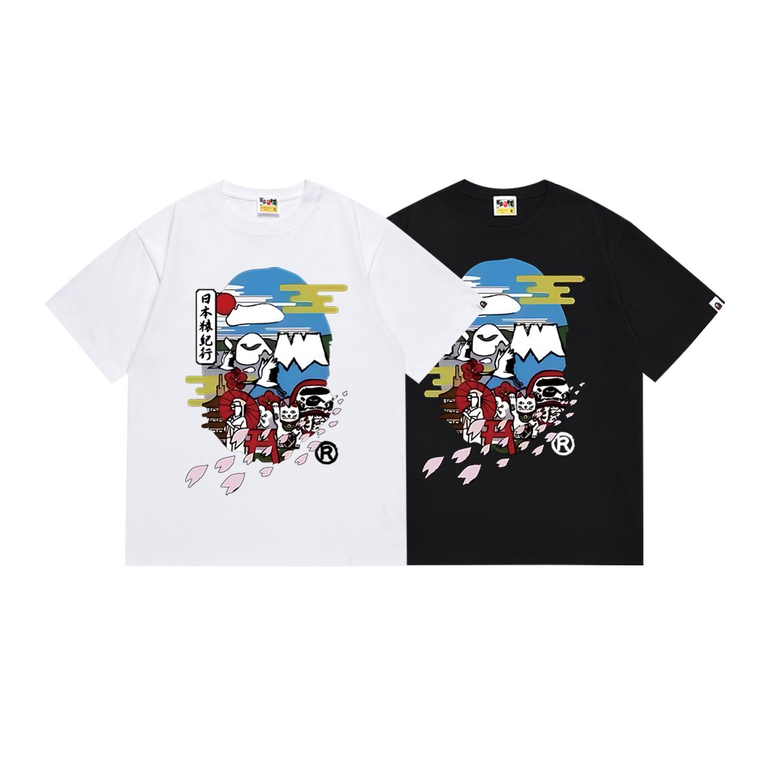 BAPE Cartoon Mountain Graphic T-Shirt ¡ª comparison