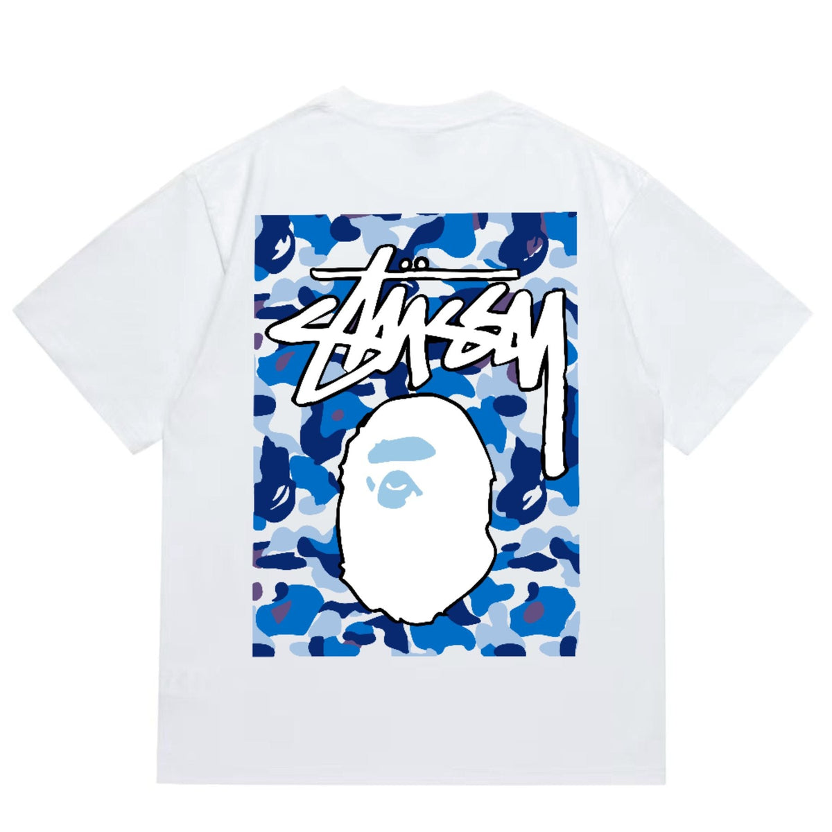 BAPE Blue Camo Ape Graphic T-Shirt ¡ª back
