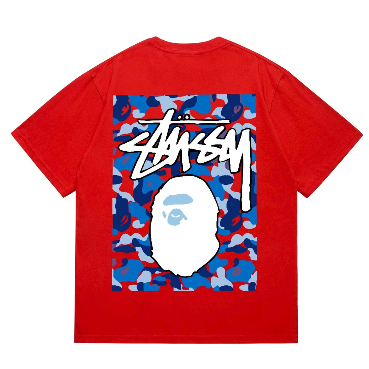 BAPE Blue Camo Ape Graphic T-Shirt ¡ª back
