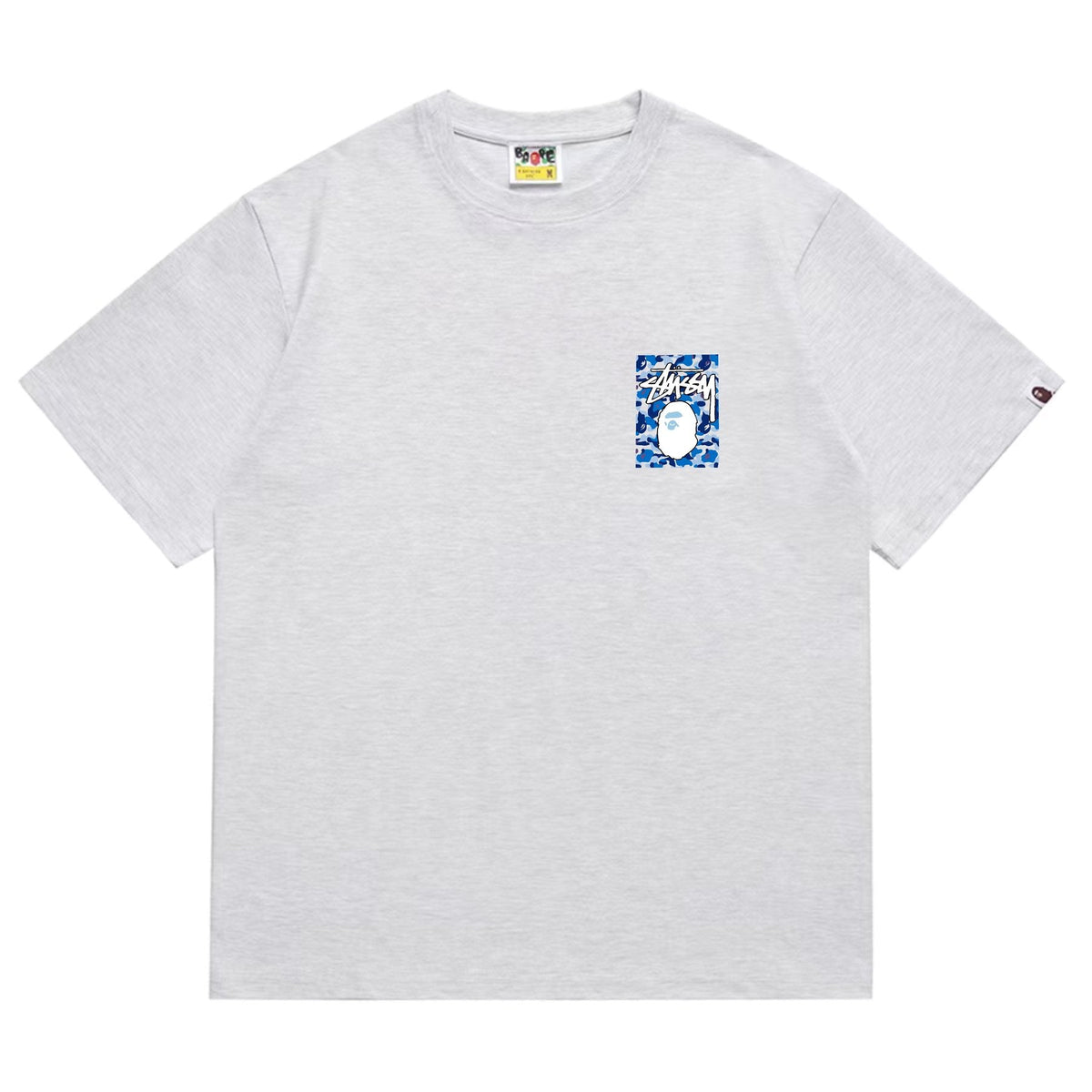 BAPE Blue Camo Ape Graphic T-Shirt ¡ª front