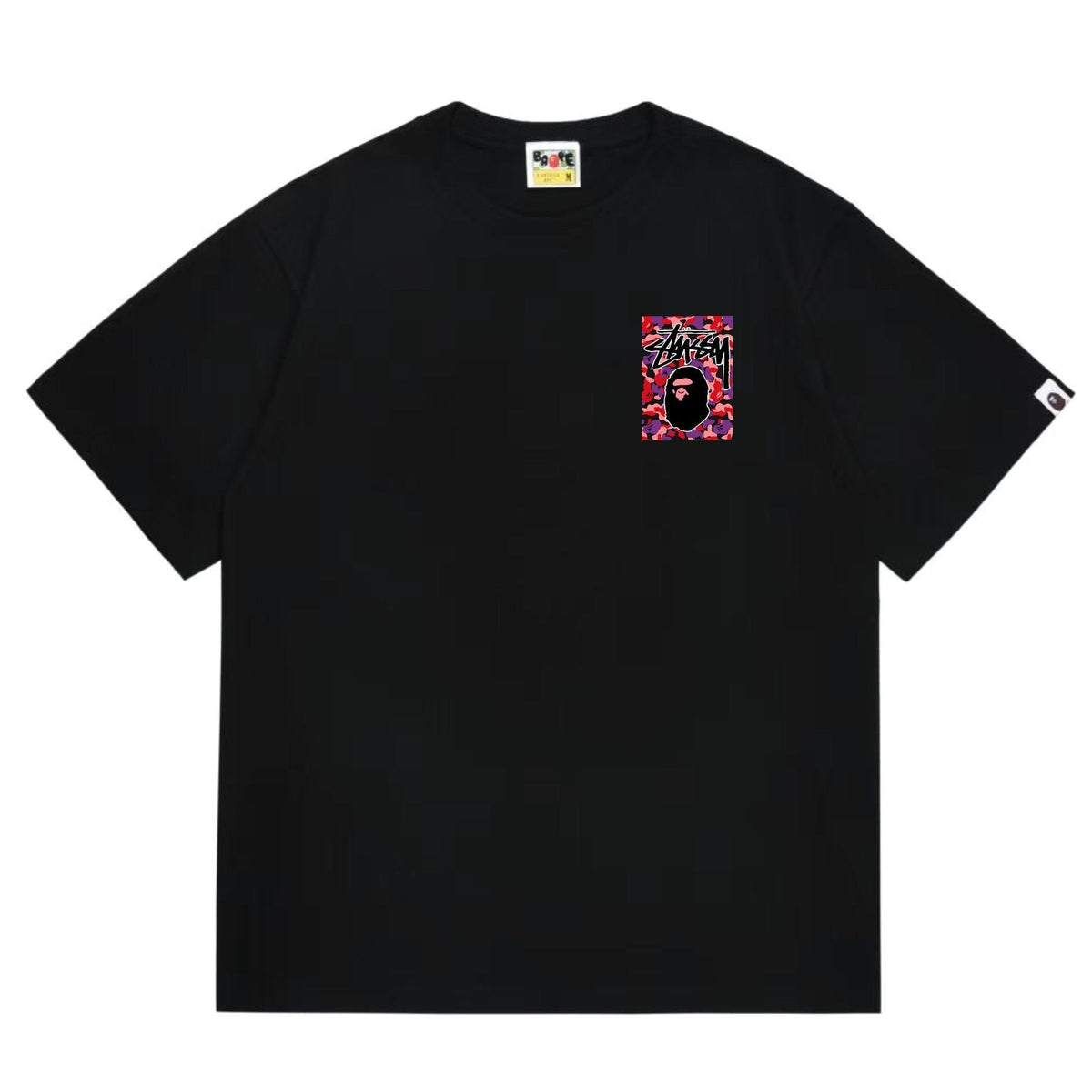BAPE Warm Camo Black Ape Graphic T-Shirt ¡ª front