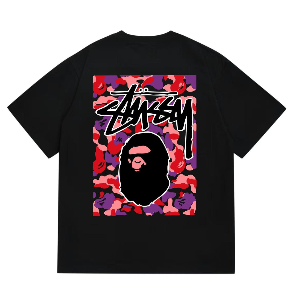 BAPE Warm Camo Black Ape Graphic T-Shirt ¡ª back