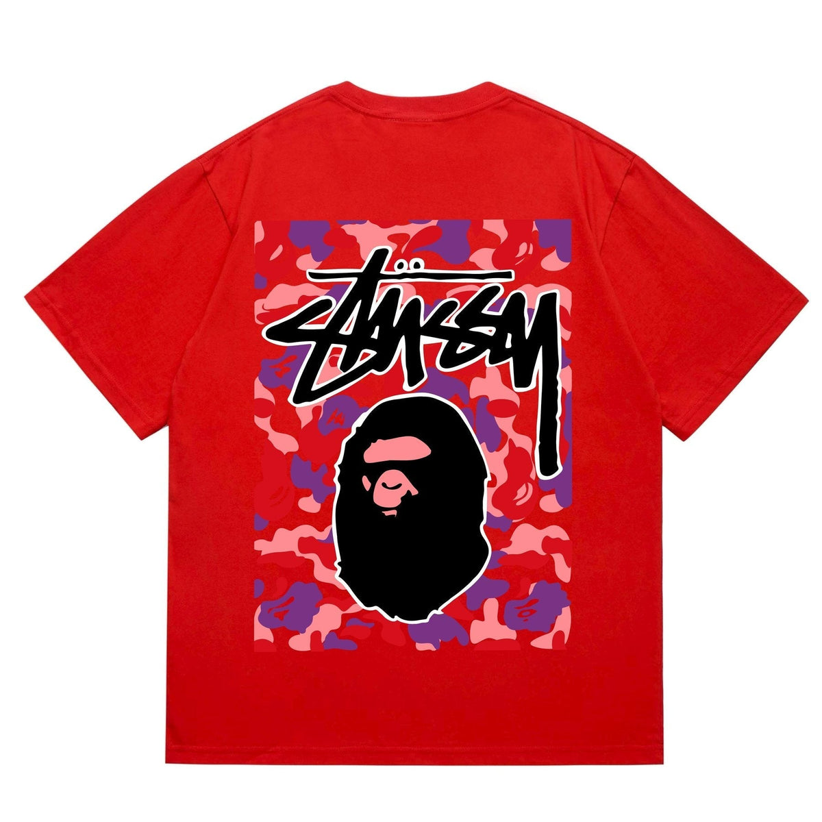 BAPE Warm Camo Black Ape Graphic T-Shirt ¡ª back