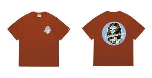 BAPE Blue Accent Camo Ape Circle Graphic T-Shirt ¡ª front