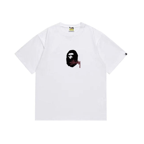 BAPE Burgundy Ape Wordmark Graphic T-Shirt ¡ª front