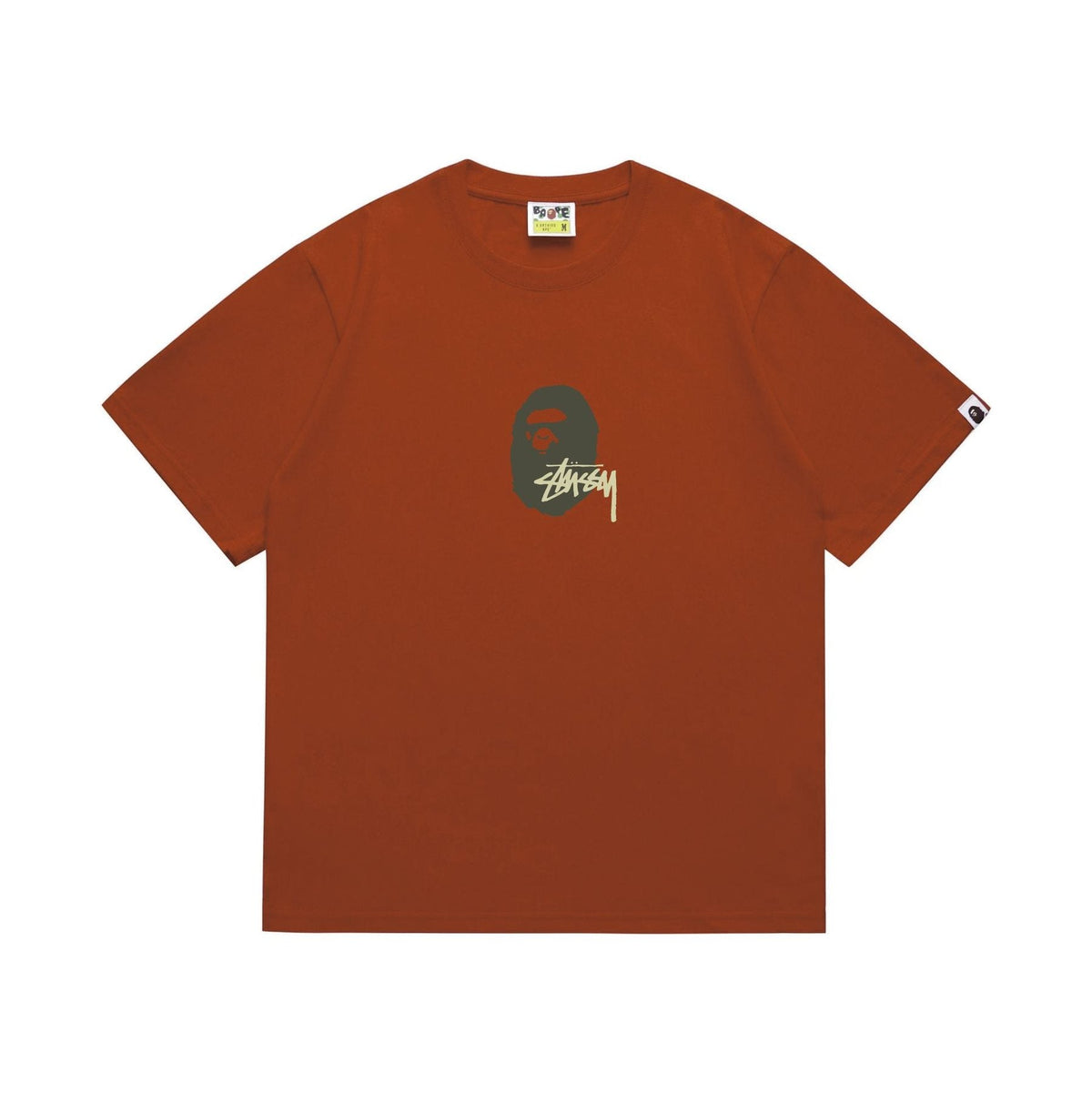 BAPE Olive & Gold Ape Wordmark Graphic T-Shirt ¡ª front