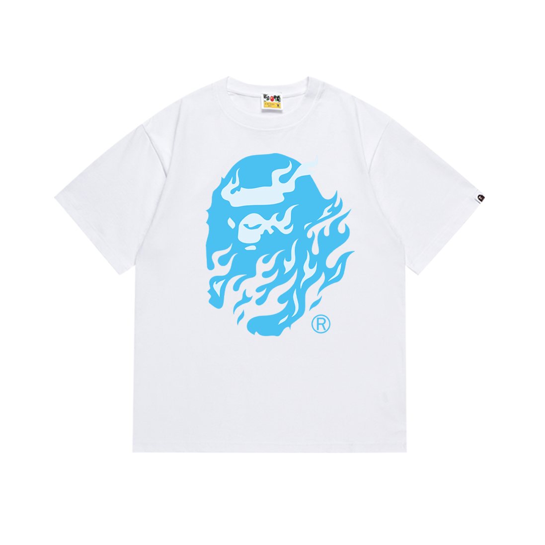 BAPE Blue Ape Flame Graphic T-Shirt ¡ª front