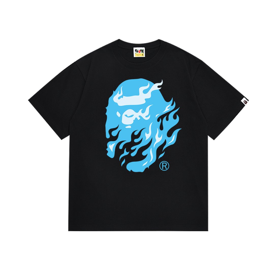 BAPE Blue Ape Flame Graphic T-Shirt ¡ª front