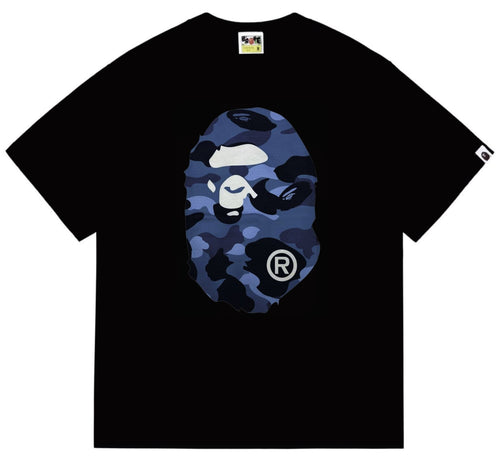 BAPE Blue Camo Ape Head Graphic T-Shirt ¡ª front
