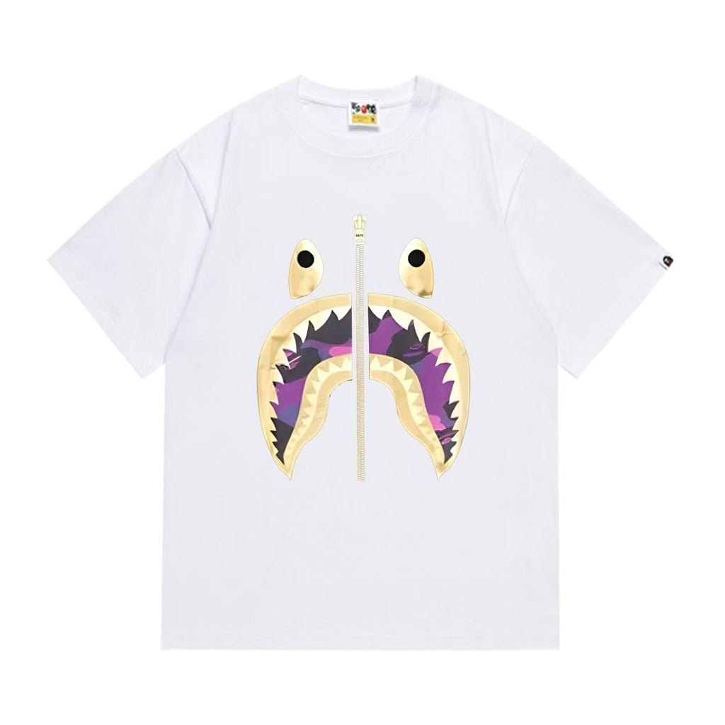 BAPE Shark Mouth Zipper Graphic T-Shirt ¡ª front
