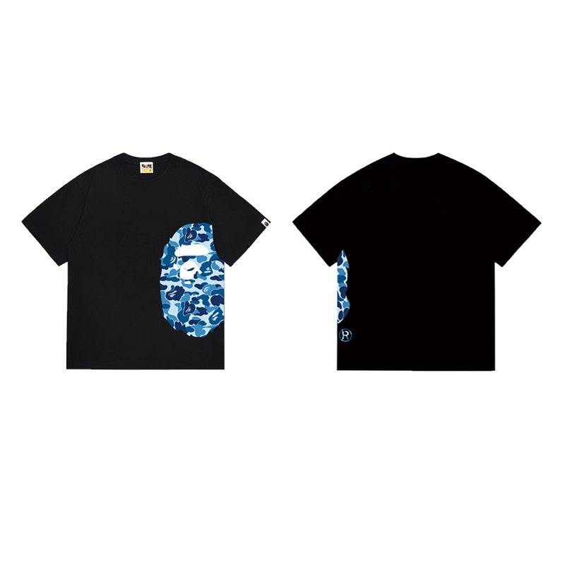 BAPE Blue Camo Ape-Head Graphic T-Shirt ¡ª front