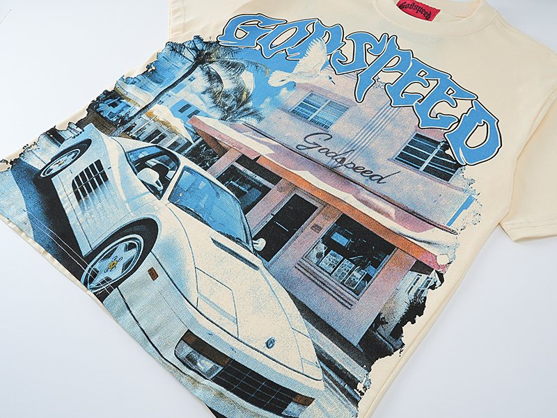 Godspeed Cream Front & Back Graphic T-Shirt ¡ª detail
