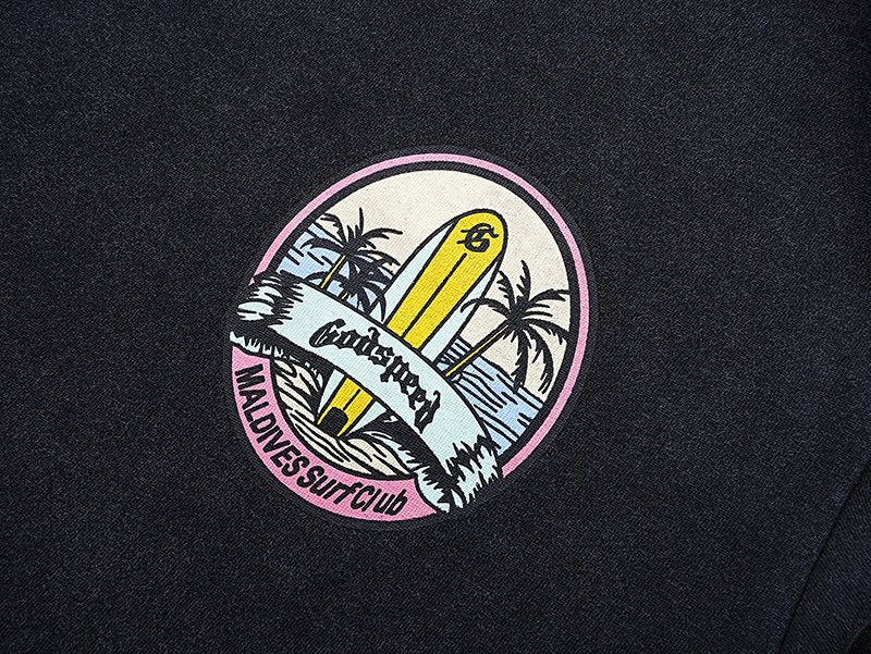 Godspeed Surf Club Maldives Graphic T-Shirt ¡ª detail