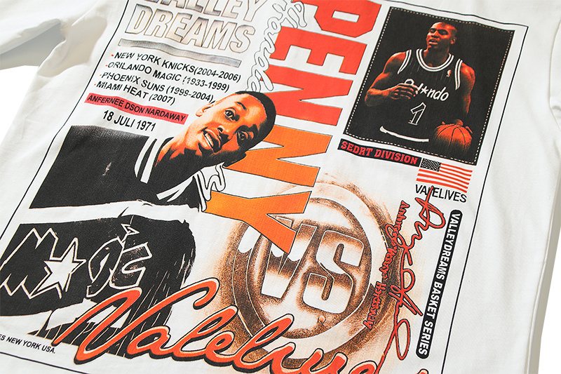 VALE USA Penny Basketball Graphic T-Shirt - White ¡ª detail