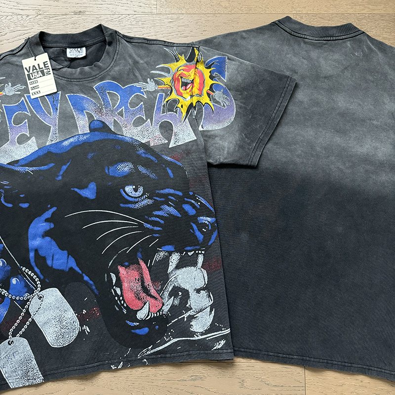 VALE USA Washed Black Panther Graphic T-Shirt ¡ª context