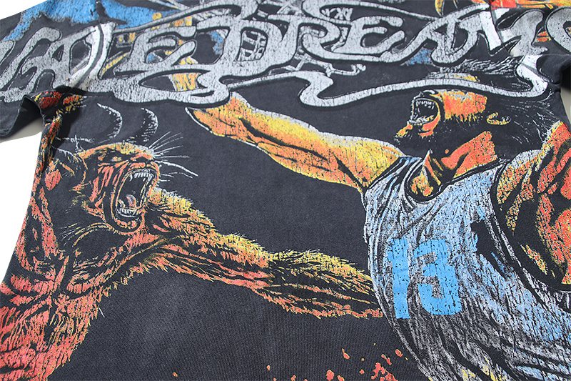 VALE USA Washed Black Graphic T-Shirt ¡ª detail