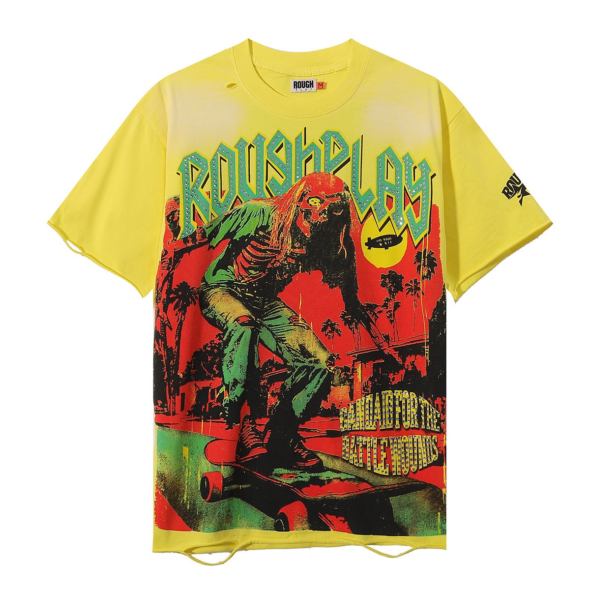 Rough Play Skate Skeleton Yellow Graphic T-Shirt ¡ª hero