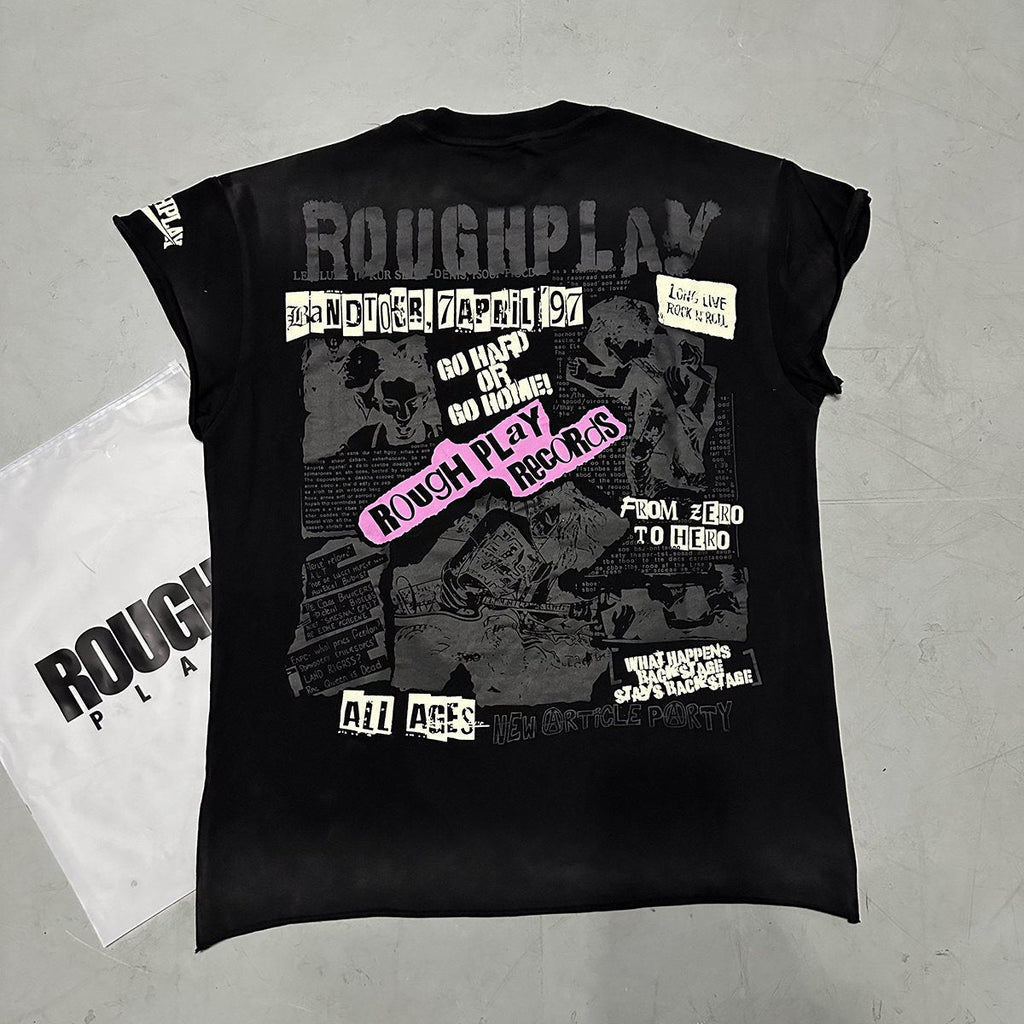 Rough Play World Tour Rhinestone Washed Sleeveless T-Shirt ¡ª context