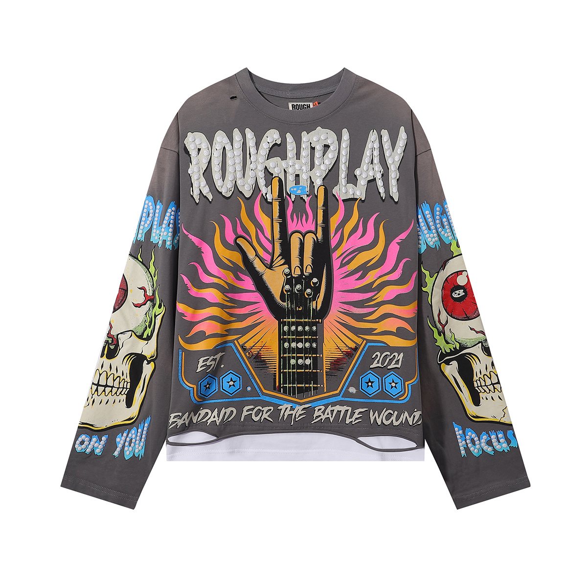 Rough Play Rock Graphic Long-Sleeve T-Shirt ¡ª front