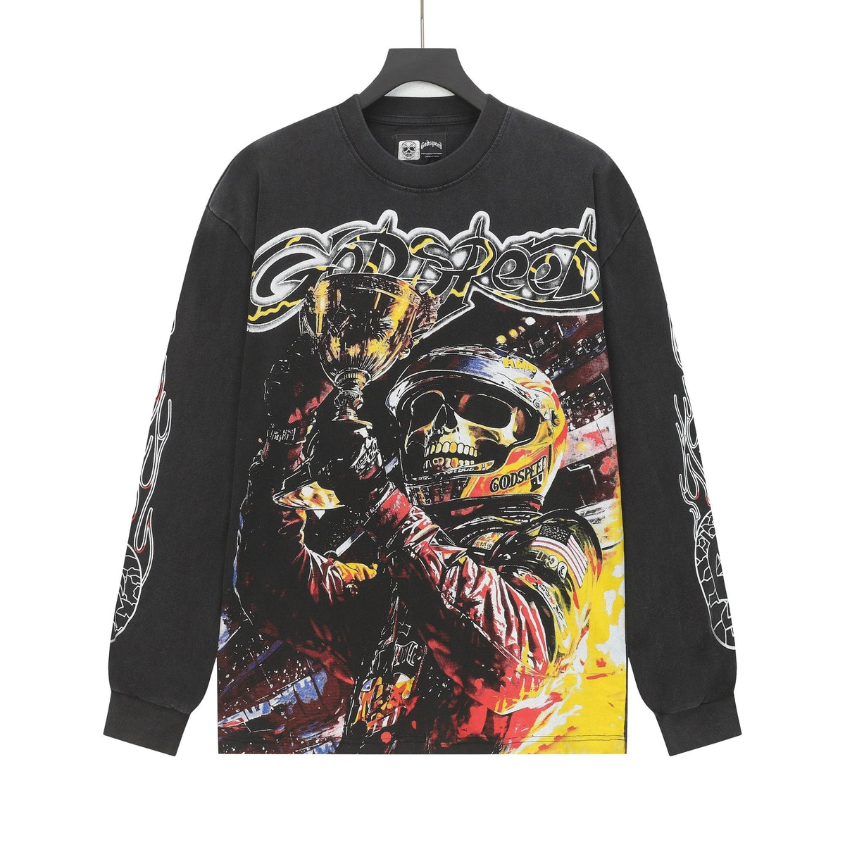 Godspeed Racing Skull Graphic Long-Sleeve T-Shirt ¡ª hero
