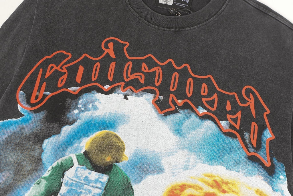 Godspeed Washed Black Rock Graphic Long-Sleeve T-Shirt ¡ª detail