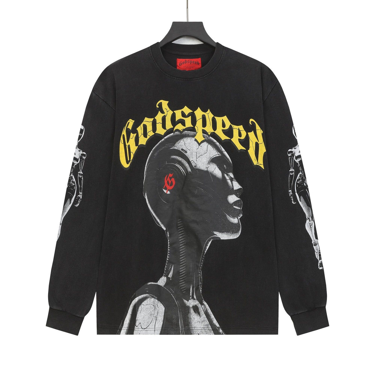 Godspeed Washed Black Rock Graphic Long-Sleeve T-Shirt ¡ª hero