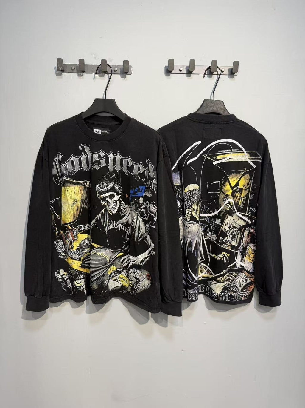 Godspeed Washed Black Rock Graphic Long-Sleeve T-Shirt ¡ª context