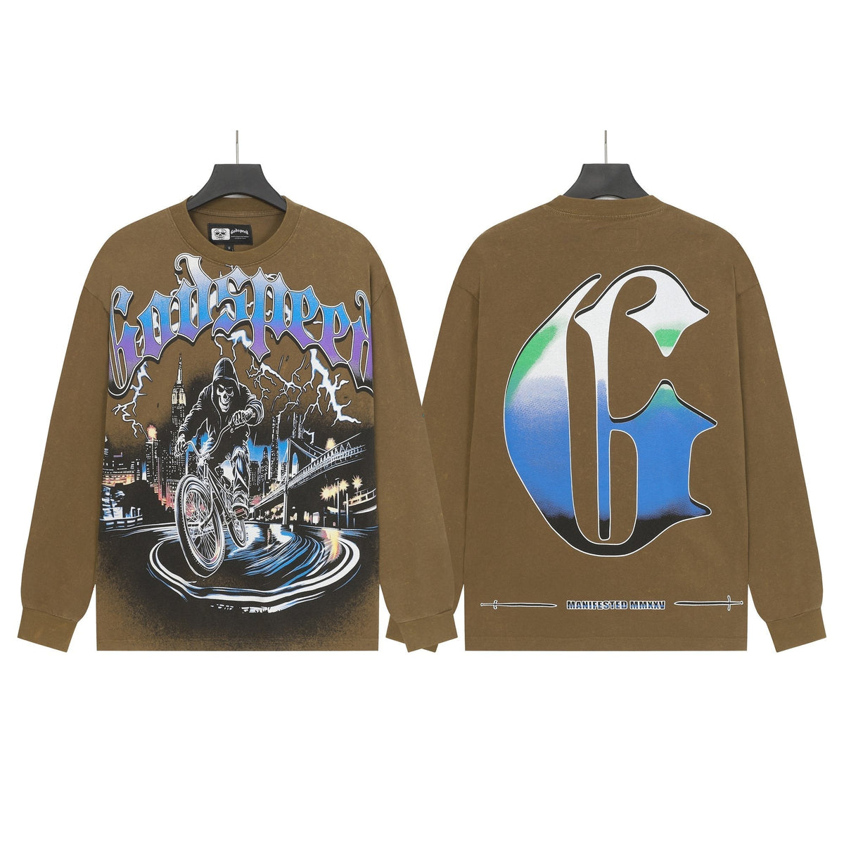 Godspeed Biker City Graphic Long-Sleeve T-Shirt ¡ª hero