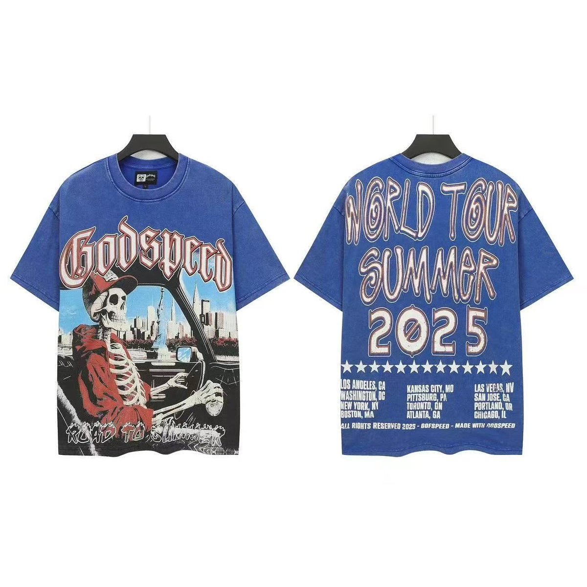 Godspeed World Tour Summer 2025 Skeleton Graphic T-Shirt ¡ª front