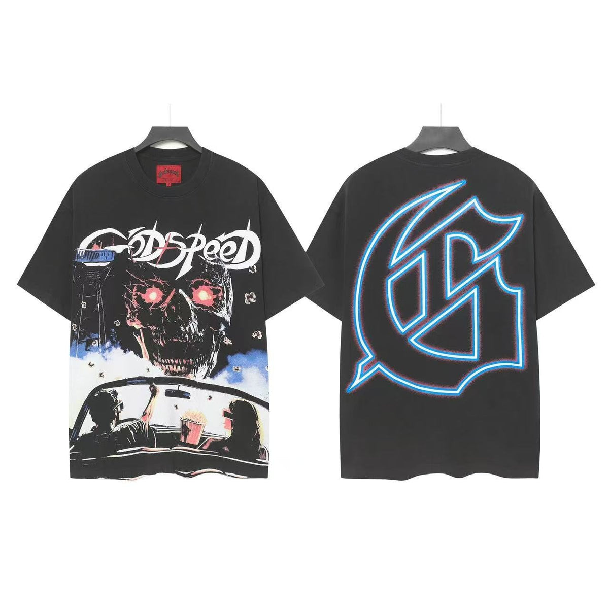 Godspeed Neon Car Graphic T-Shirt ¡ª front