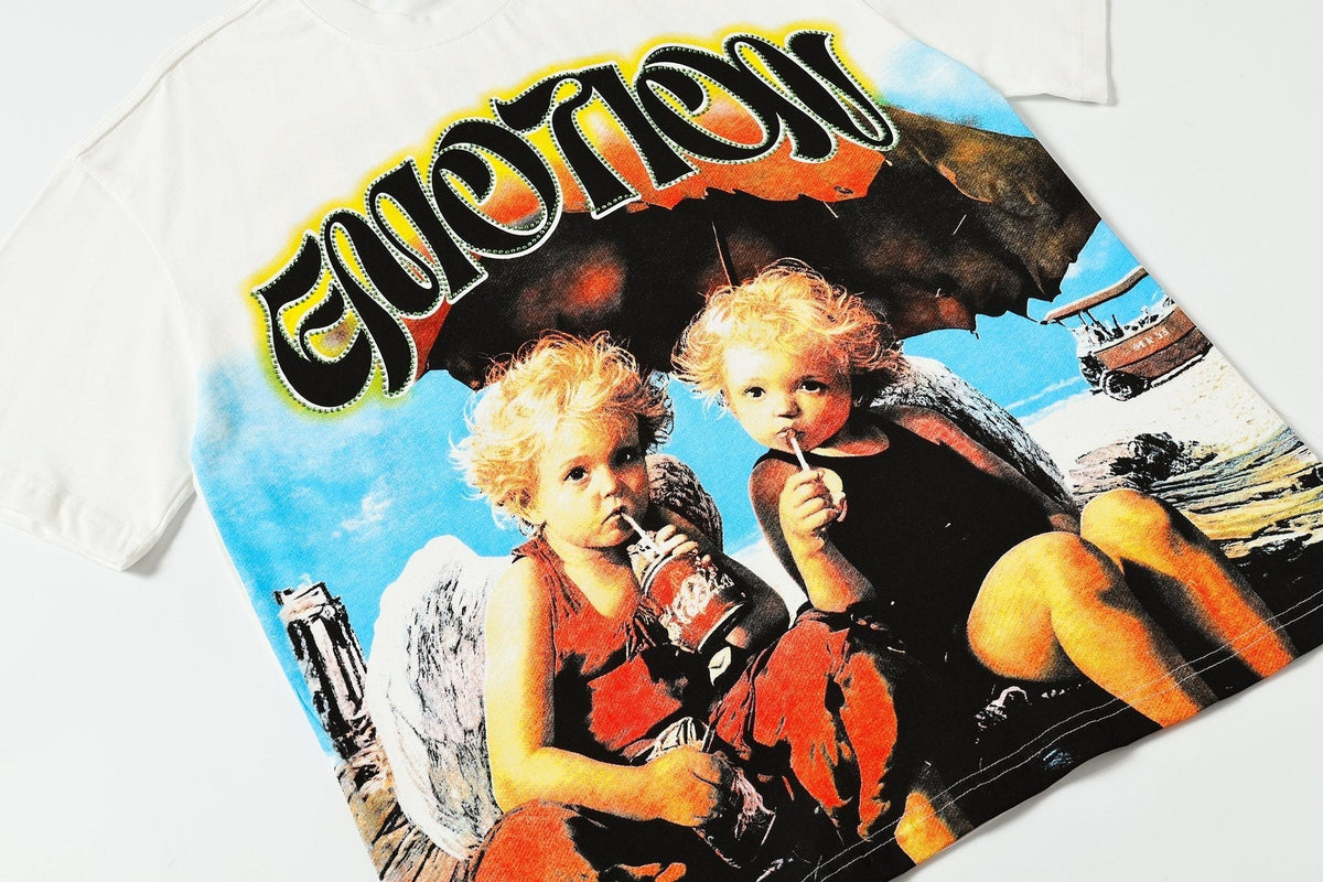 Mixed Emotion Photo Graphic Short-Sleeve T-Shirt ¡ª detail