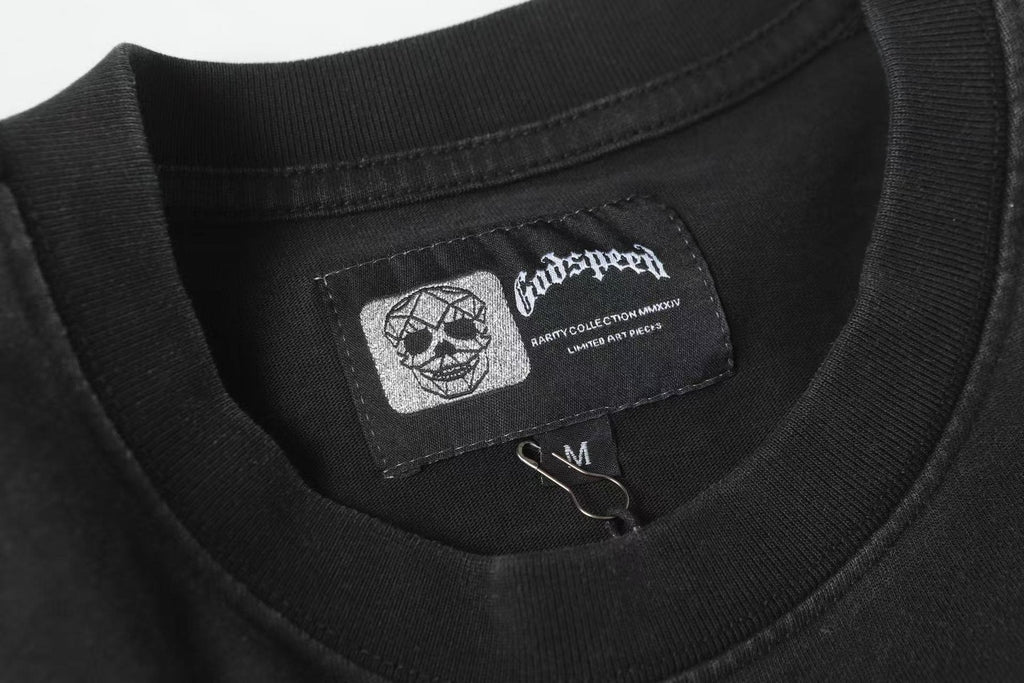 Godspeed Fortuna Astronaut Graphic T-Shirt - Black ¡ª neck_label