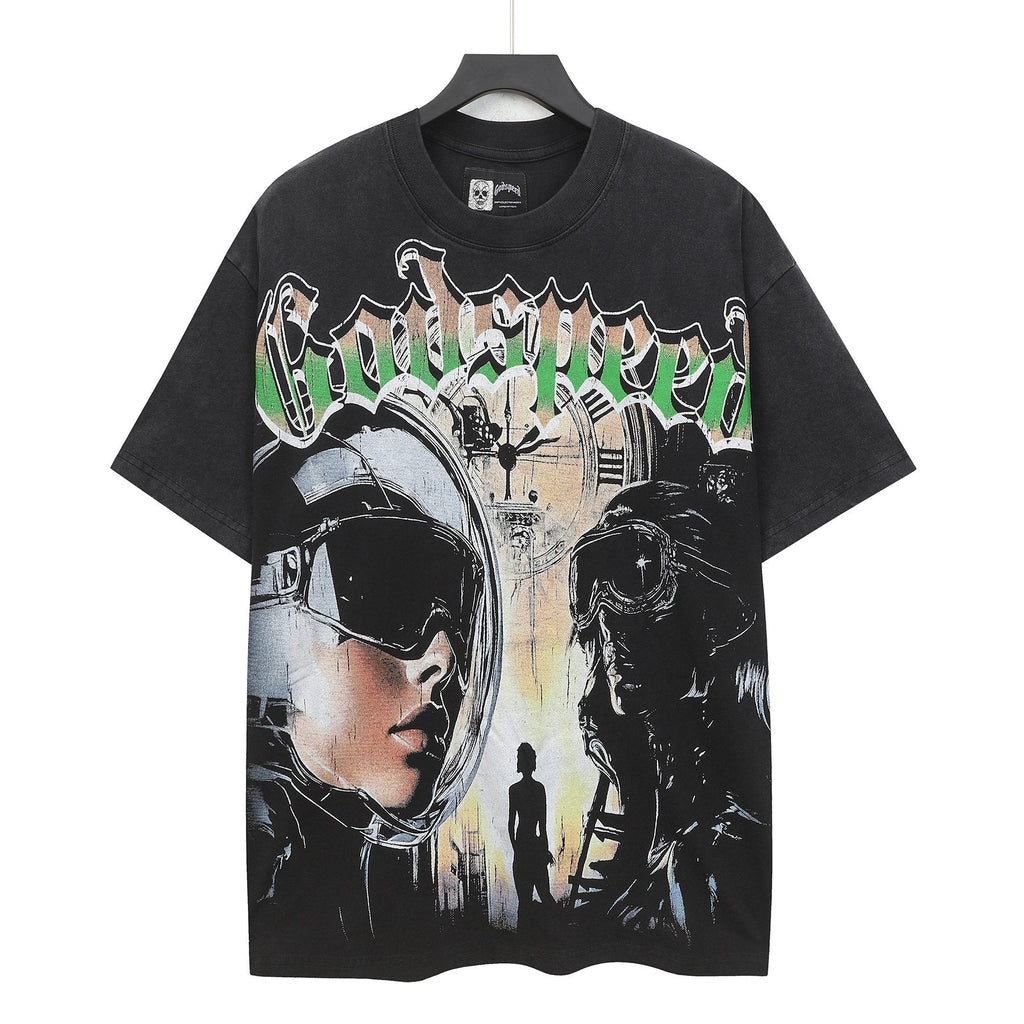 Godspeed Fortuna Astronaut Graphic T-Shirt - Black ¡ª hero