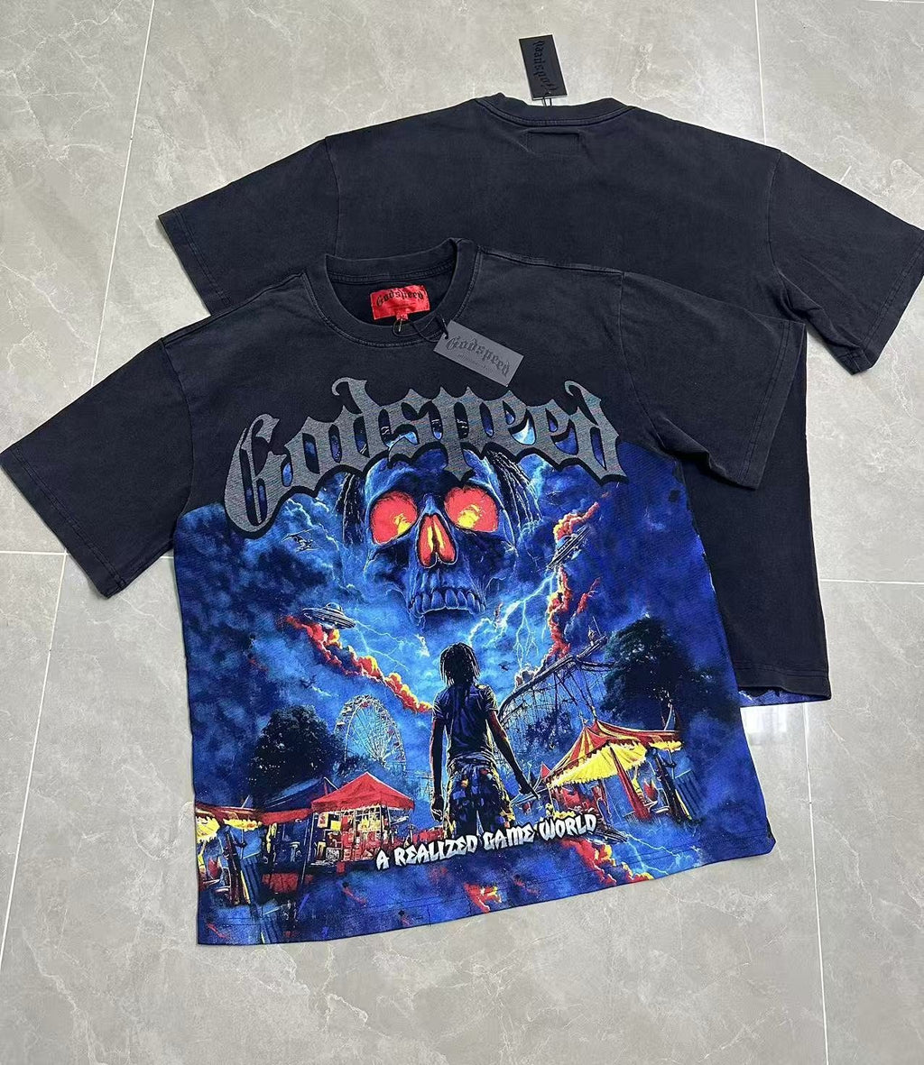 Godspeed Skull Graphic Washed Black T-Shirt ¡ª context