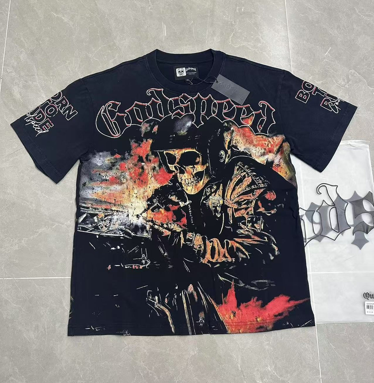Godspeed Born to Ride Graphic T-Shirt ¡ª front