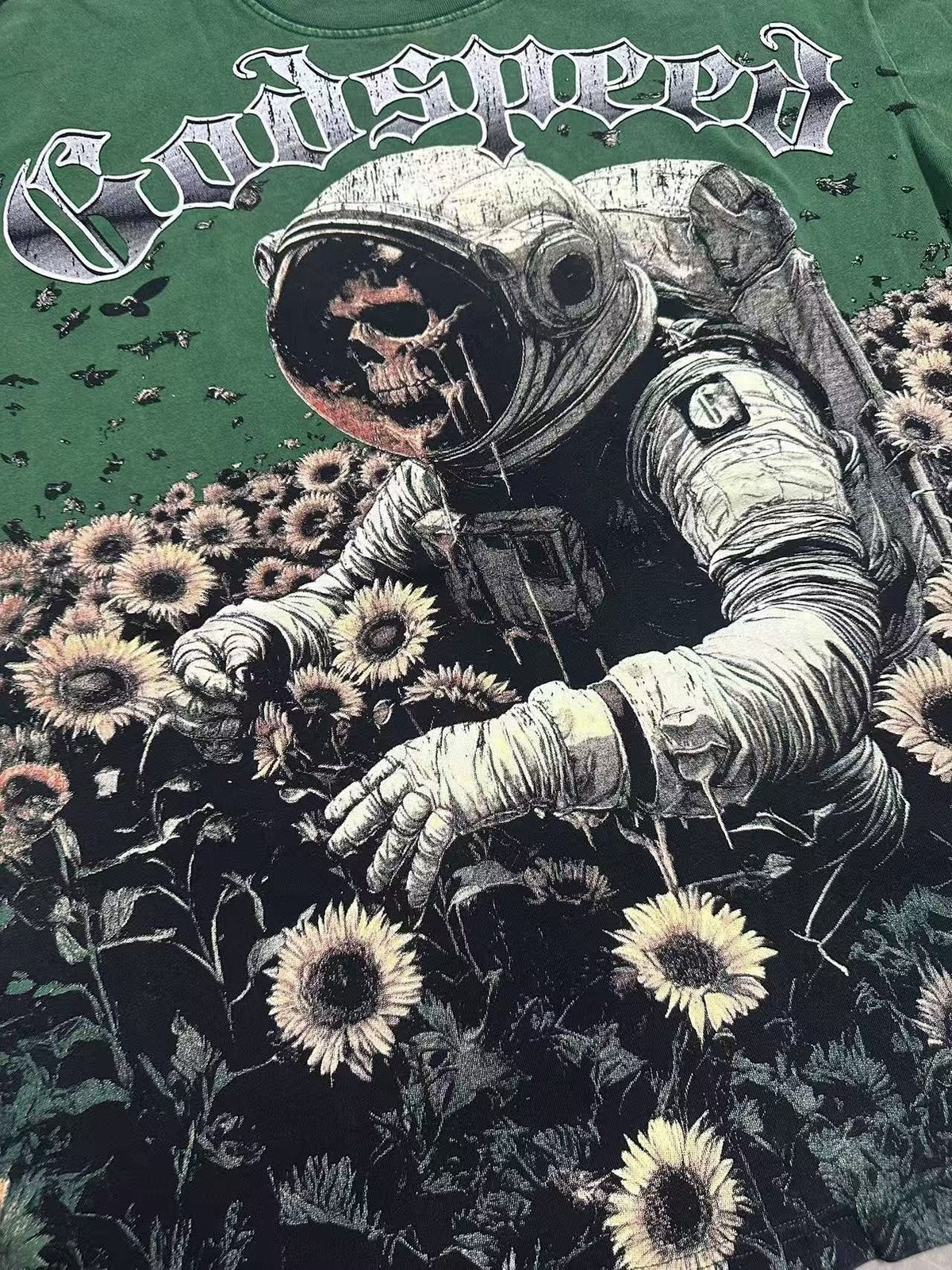 Godspeed Sunflower Astronaut Graphic T-Shirt ¡ª detail