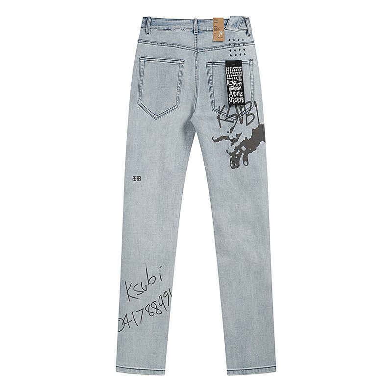 Ksubi Light Blue Graffiti Slim Tapered Jeans ¡ª back