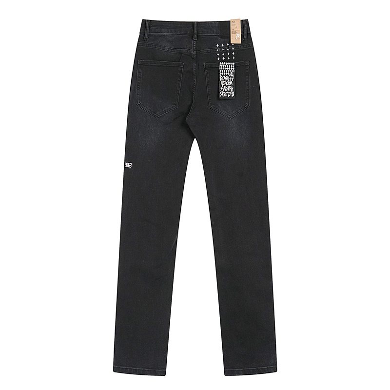 Ksubi Black Distressed Slim Tapered Jeans ¡ª back