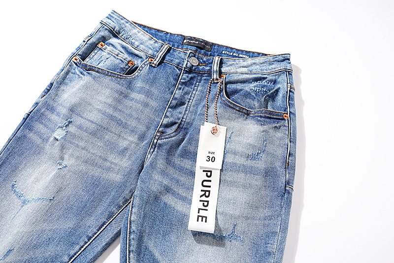 Purple Brand Blue Distressed Washed Denim Jeans ¡ª detail