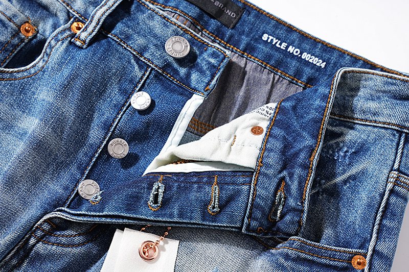 Purple Brand Blue Distressed Washed Denim Jeans ¡ª detail
